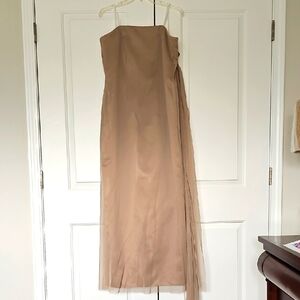 Elegant Tan Strapless Gown